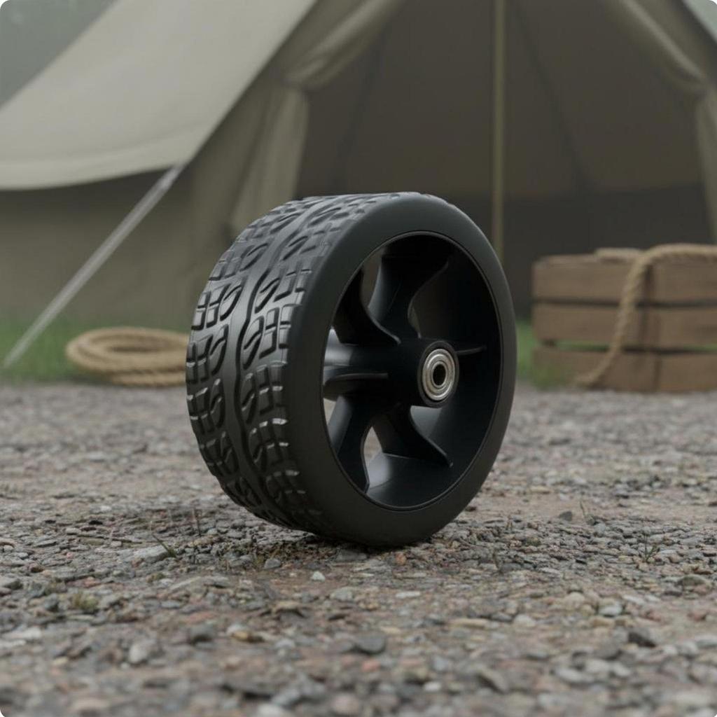 [zcinns] Camping Cart Wheel ทนต่อการสึกหรอพับ Wagon Tyre Double 5IN Rubber 12-3