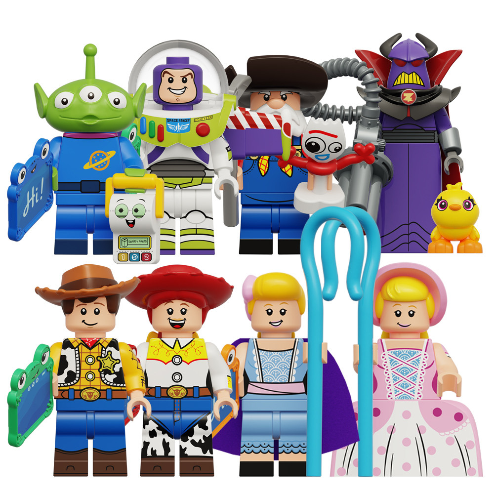 Hot Comedy Toy Story 5 Woody Jessie Lilypad Bo Peep Forky Emperor Zurg ตัวเลขเด็กบล็อกของเล่น