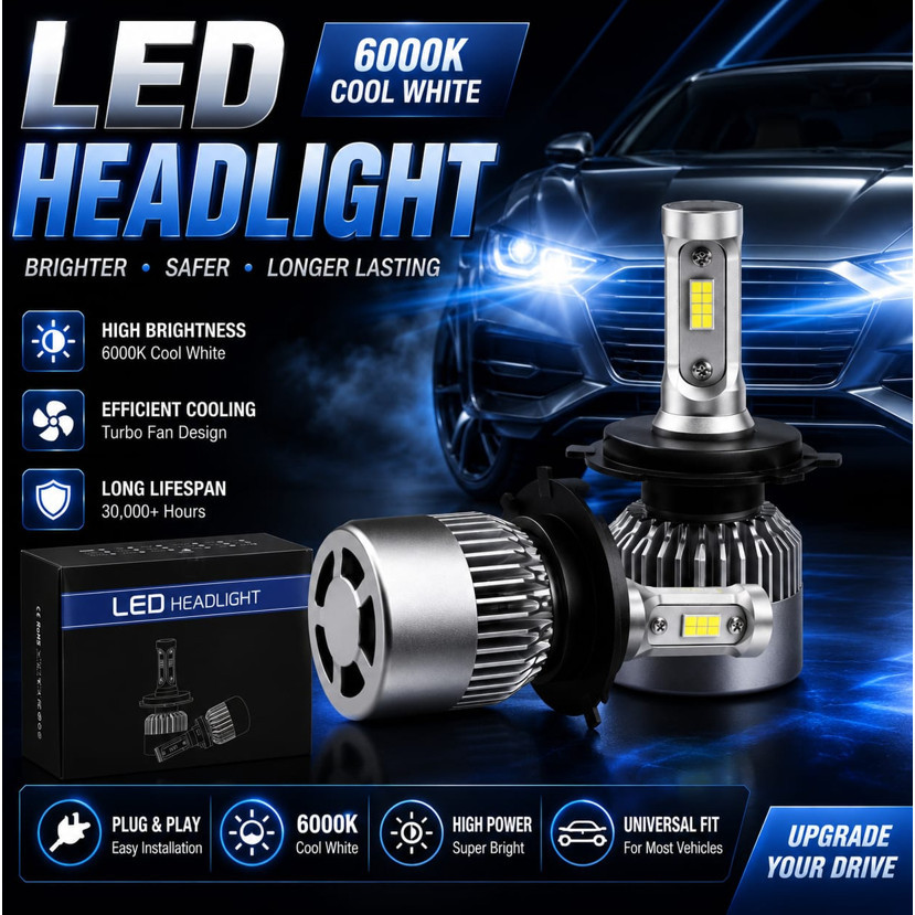 KOREA S2 รถ LED HEADLIGHT H1 H3 H4 H7 H8/H9/H11 9005 9006