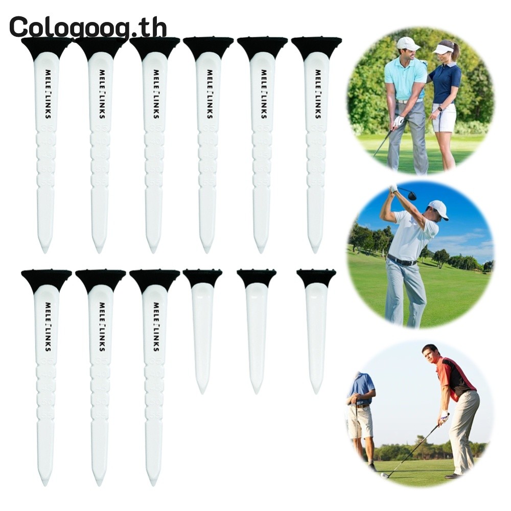 [colog-th] 12 ชิ้นพลาสติก Tees กอล์ฟ Ball Holder ลดแรงเสียดทานแบบพกพา Golf Tack Golf Ball Nails Tees