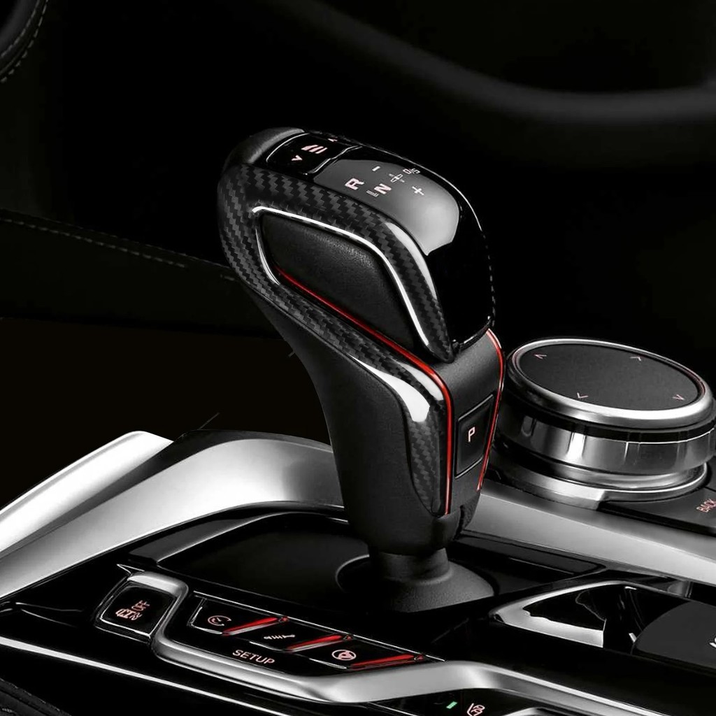 ZFDF คาร์บอนไฟเบอร์รถ Shift Knob เปลี่ยนชิ้นส่วนภายในอัตโนมัติสําหรับ BMW F90F91F9X M5M8 X3MX4M X5X6