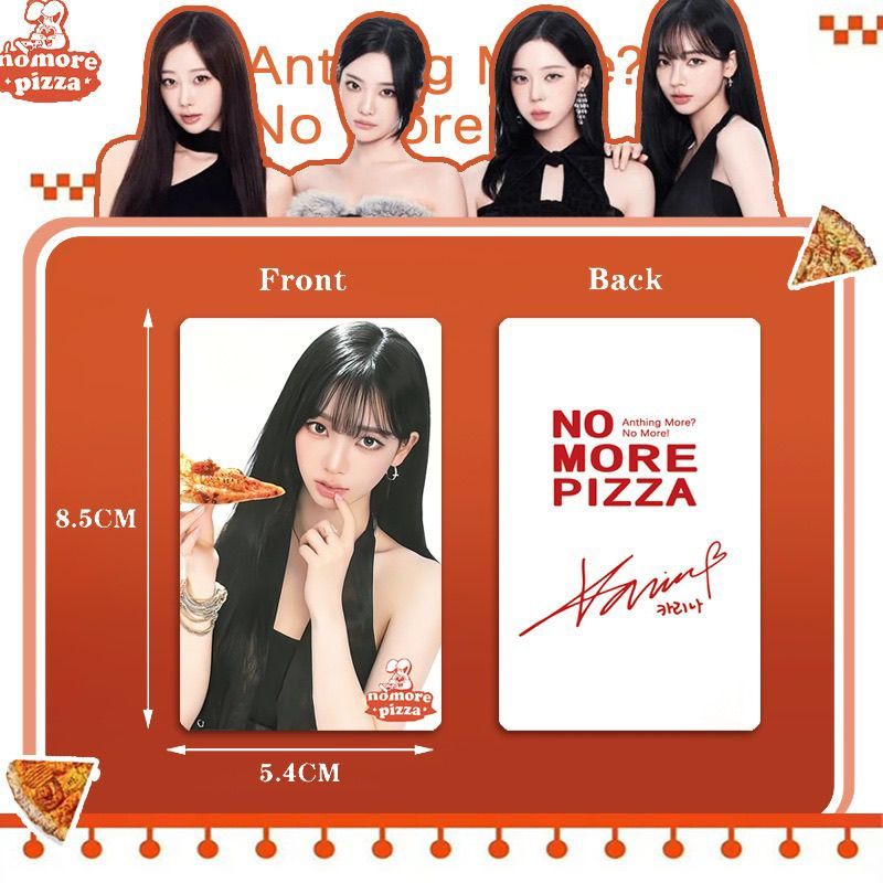 AESPA Pizza Co-Branded Photocard Golden Winter Ningyizhuo Photocard Star Merchanted Self-Printing Ae