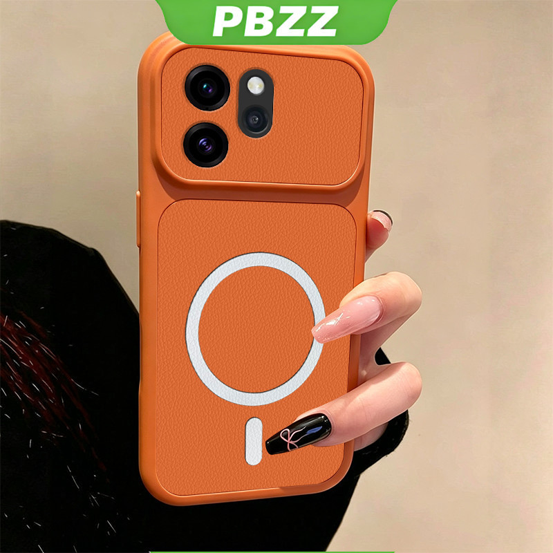 2026 สําหรับ OPPO Reno 15 16 pro MAX reno15 Reno 16F 15F 5g เคสโทรศัพท์ Softcase ซิลิโคนกันกระแทกใหม่ออกแบบความงามแม่เหล็กน่ารักสีส้มสําหรับสาว KNBS03