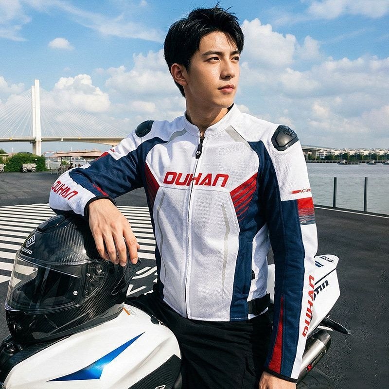 Duhan รถจักรยานยนต์เสื้อเจอร์ซีย์นักปั่นผู้ชายผู้หญิงตาข่ายระบายอากาศ CE-Class ป้องกันกันกระแทกเสื้อ