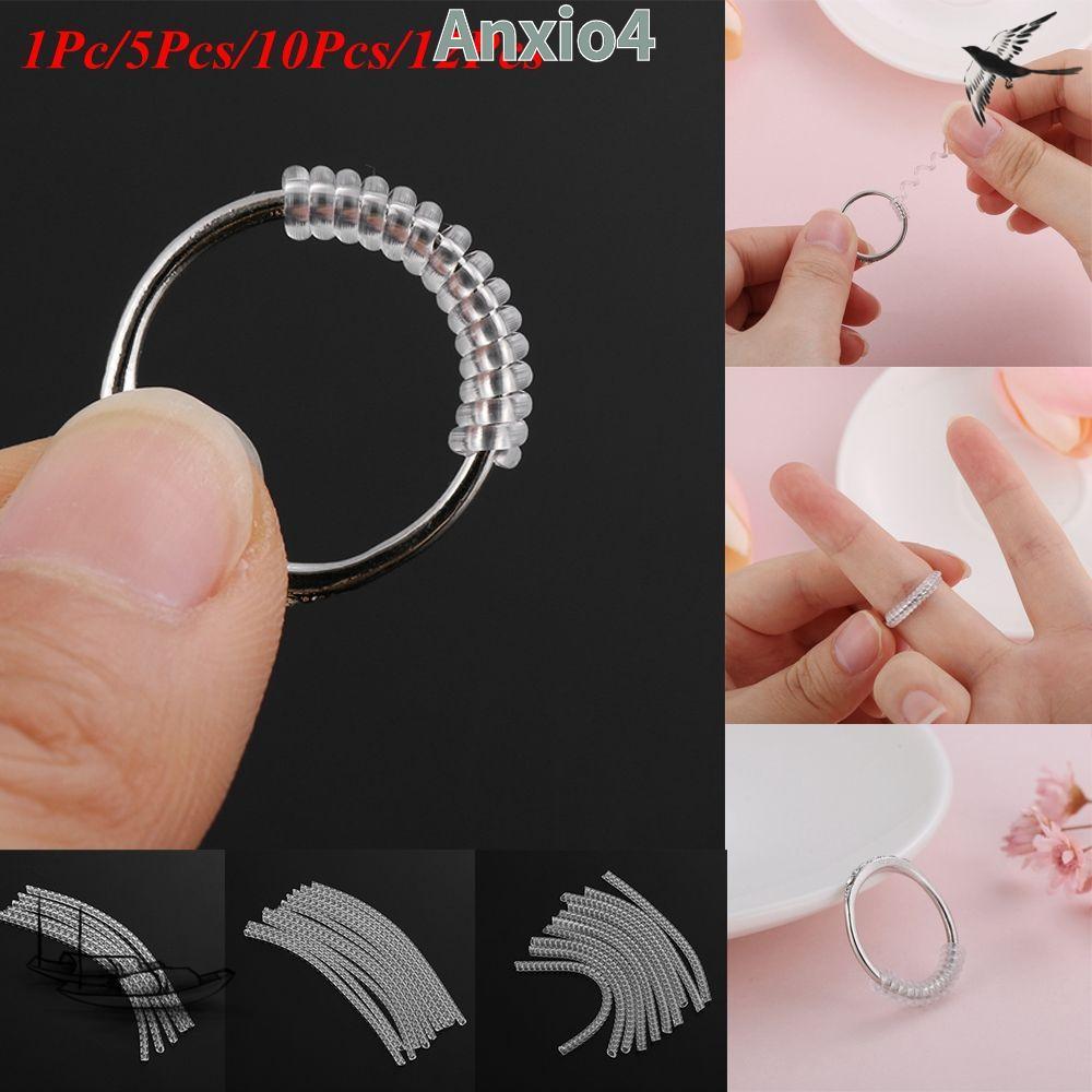 ANXIO4 1 PC/5 ชิ้น/10 ชิ้น/12 ชิ้นแหวนขนาด Adjuster ชิ้นส่วนเครื่องประดับที่มองไม่เห็นเครื่องกระชับลด