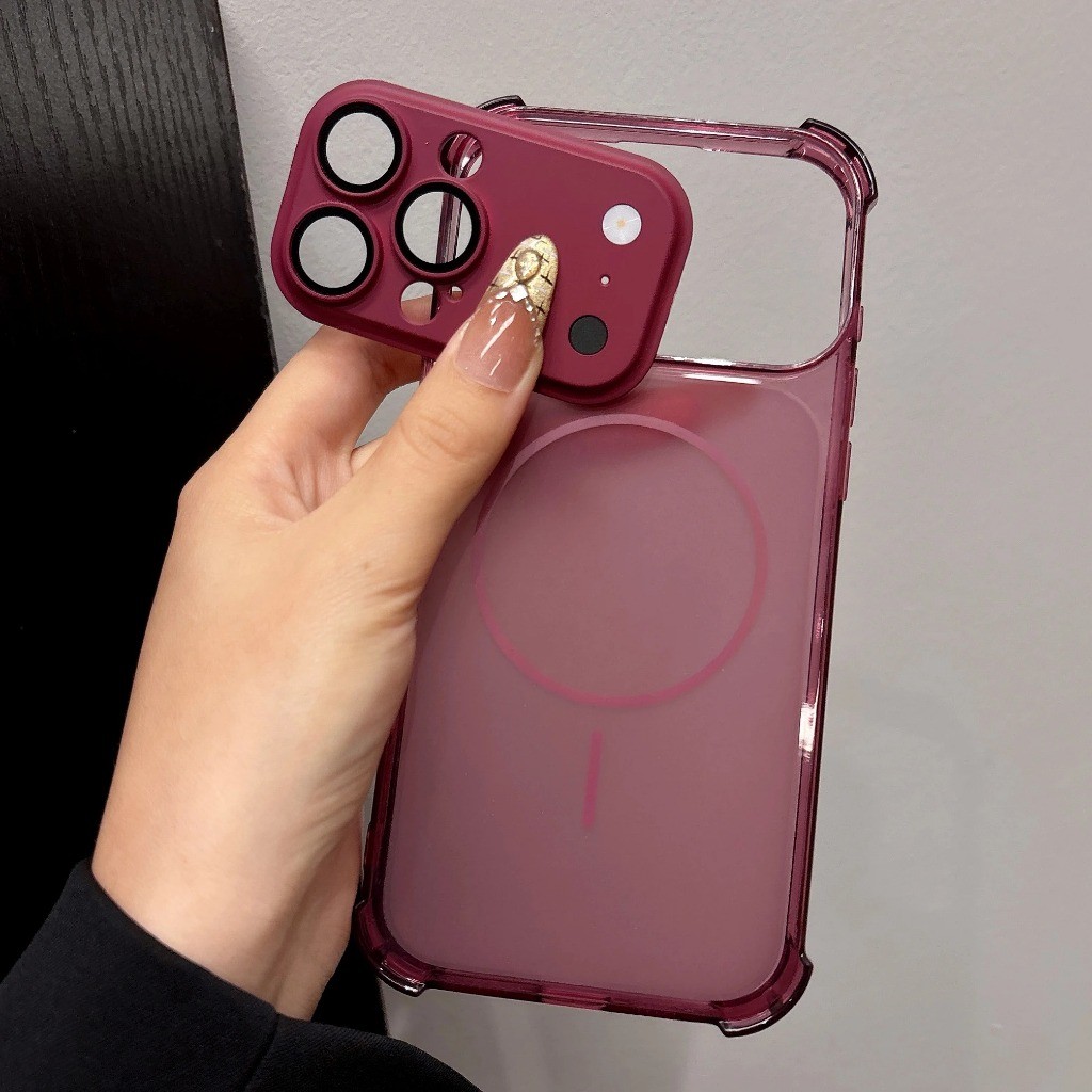 หรูหราสี่มุมกันกระแทกเคสโทรศัพท์ใสสําหรับ iPhone 17 16 15 14 Plus 13 12 11 Pro Max ที่ถอดออกได้เลนส์กล้องป้องกัน Capa