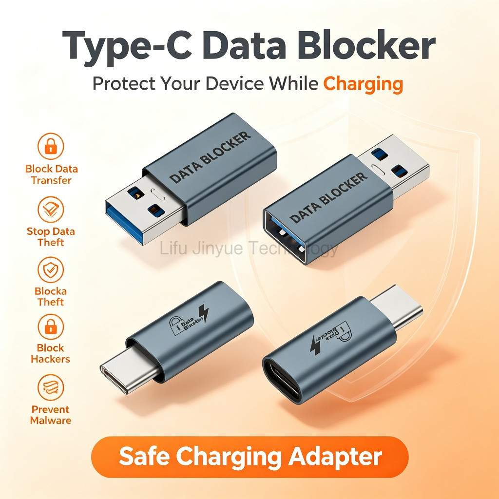 LIKAIYUE 140W โลหะ USB Type C อะแดปเตอร์ Data Blocker Fast Charge Converter สําหรับแท็บเล็ตโทรศัพท์ MacBook