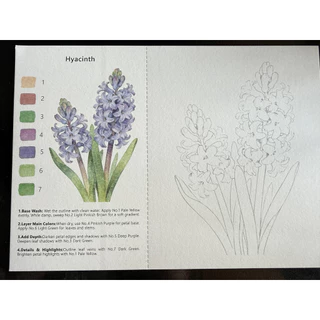 การ์ดฝึกร่างลายดอกไม้สีน้ํา 8 ชิ้น | กระดาษหนา 300ก เหมาะสําหรับผู้เริ่มต้น | ออกแบบหูง่ายสามารถติดตั้งได้ | หนังสือ แบบฝึกหัดวาดภาพสีน้ํา