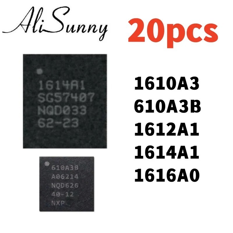 JDT 20pcs U2 USB IC ชิปสําหรับ 11 12 13 Pro Max X XS 7 8 Plus 1616A0 1614A1 1612A1 610A3B 1610A3 161