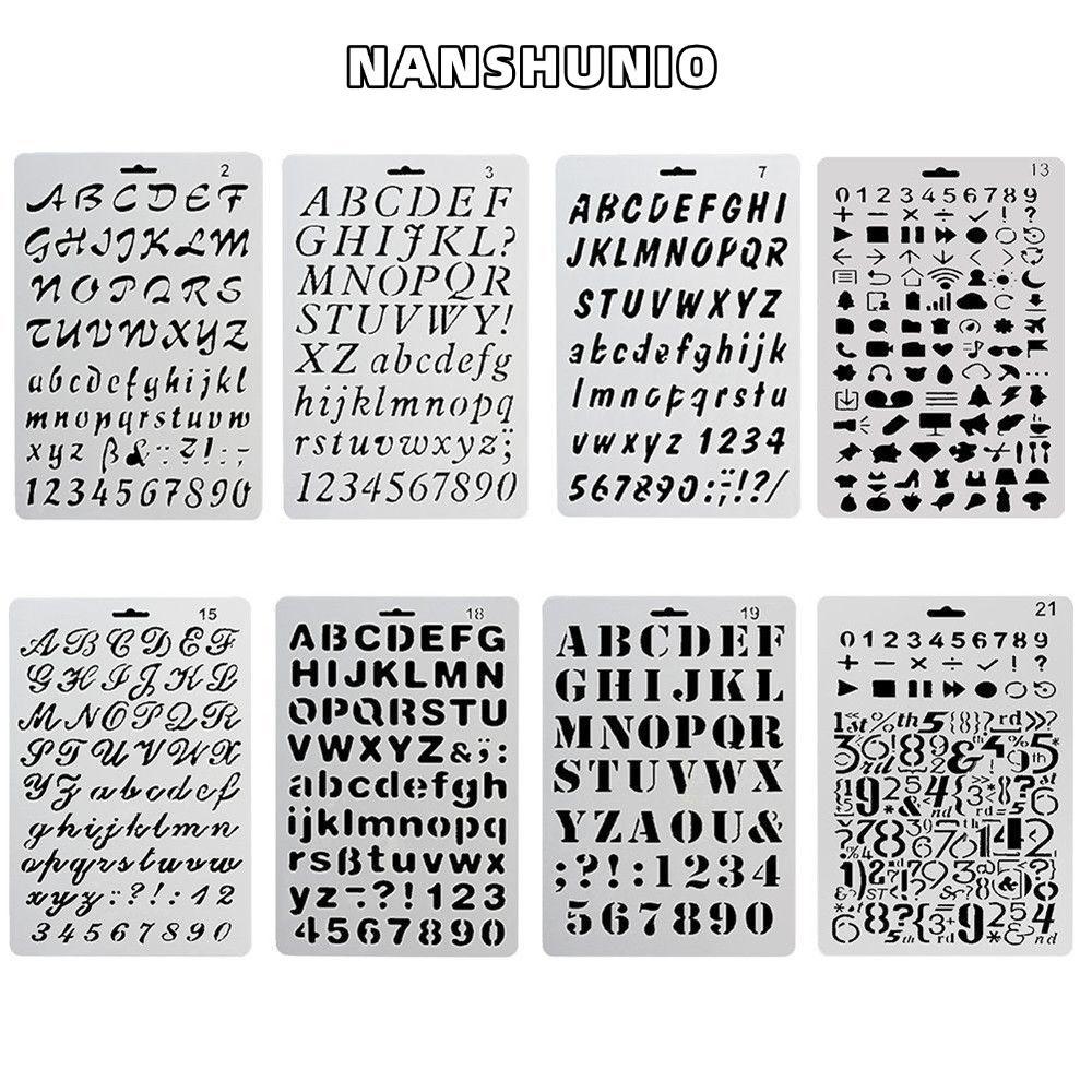 NANSUNIO เครื่องเขียนลายฉลุพลาสติก DIY Scrapbooking Painting Template