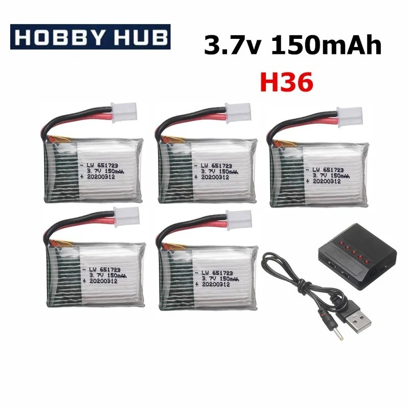 H36 แบตเตอรี่ 3.7V 150mAh สําหรับ JJRC E010 E011 E012 E013 Furibee F36 RC Quadcopter อะไหล่ 3.7v 651