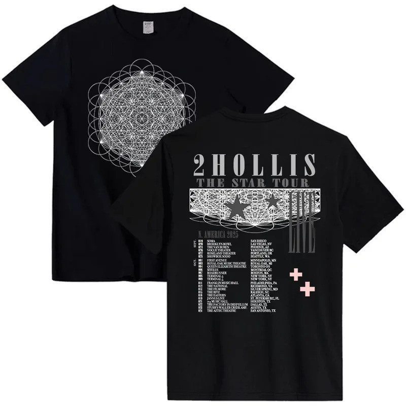 เสื้อยืด 2hollis THE STAR TOUR แขนสั้น คอกลม สำหรับผู้ชาย ทรงหลวม สไตล์กรันจ์ ยูนิเซ็กส์ เสื้อผ้าสตร
