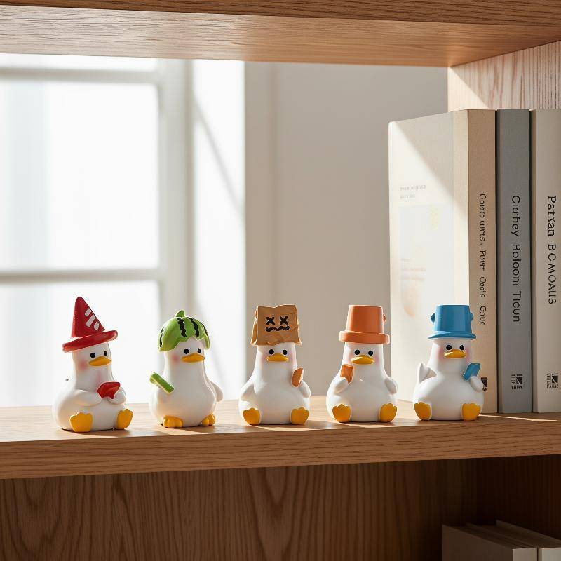 Uequilib น่ารัก Slaing Du ตุ๊กตา 5 ชิ้น Mini Tiny Du เครื่องประดับสําหรับ Fairy Garden Home Desktop 