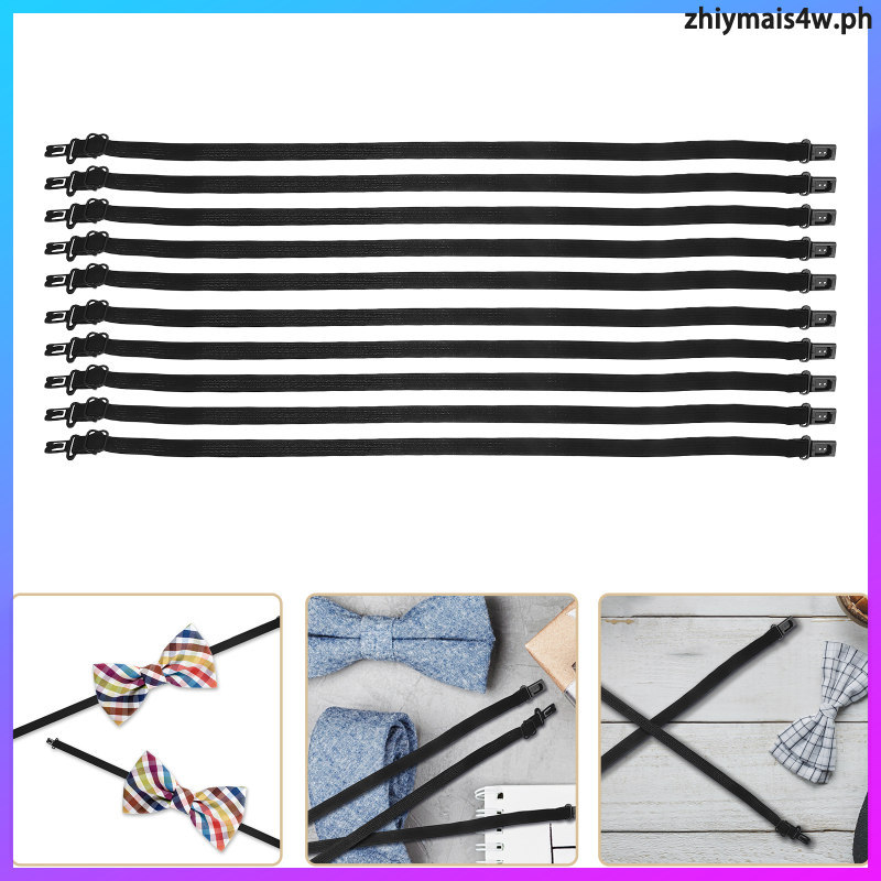 10 ชิ้นปรับคอ Tie Extension โพลีเอสเตอร์สีดําสําหรับทํางาน zhiymais4w