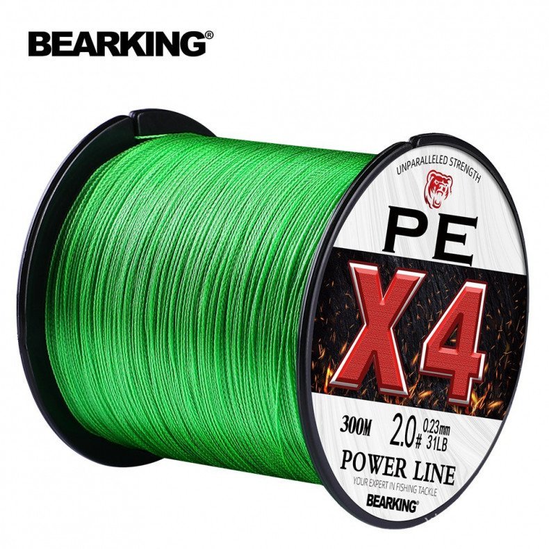 BEARKING 4 Strands 300M PE สายตกปลาถัก 10-93LB Multifilament สายตกปลา Smooth สําหรับปลาคาร์พตกปลา CO