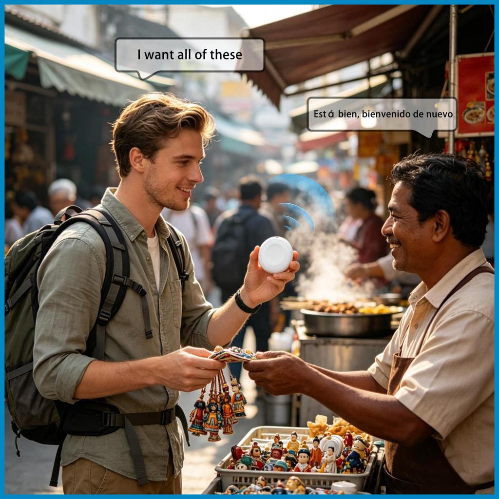 Ai Language Translator รองรับ 133 ภาษา WearableVoice Gadget Translator อุปกรณ์แบบเรียลไทม์สําหรับร้า