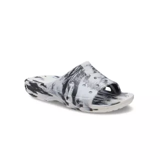 CROCS รองเท้าแตะผู้ชาย SATURDAY SLIDE MARBLED รุ่น 213299-066 - BLACK/WHITE