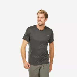 Decathlon Men'S Hiking Synthetic Short-Sleeved T-Shirt Mh100 เสื้อเดินป่าผู้ชาย รุ่น Mh100 - Grey