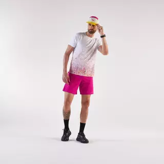 Decathlon Unisex Running Cap - Kiprun 5 Panels หมวกแก๊ปใส่วิ่งดีไซน์เนื้อผ้า 5 ส่วน - Pink/Yellow