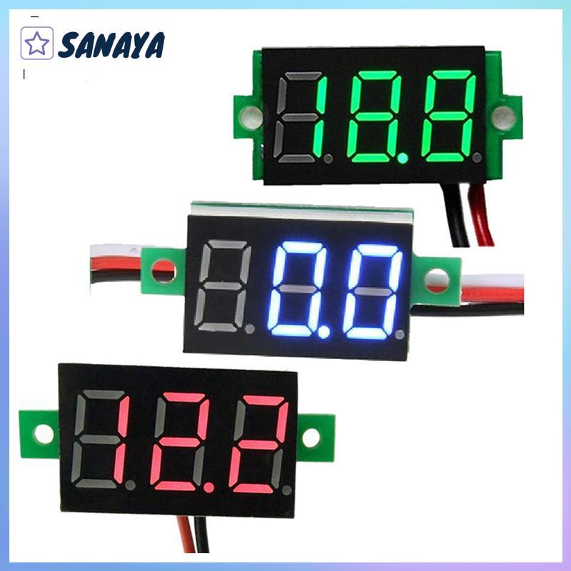 Dwi มินิ0.36นิ้วแผงแสดงผล LED ดิจิตอลสีแดงสีเขียวสีฟ้า DC4.5V-30V โวลต์มิเตอร์ทดสอบโวลต์มิเตอร์รถจัก