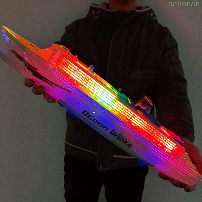 Nan Children Light Up Music Cruise Ship Toy Boat Simulation Model Electric Toy