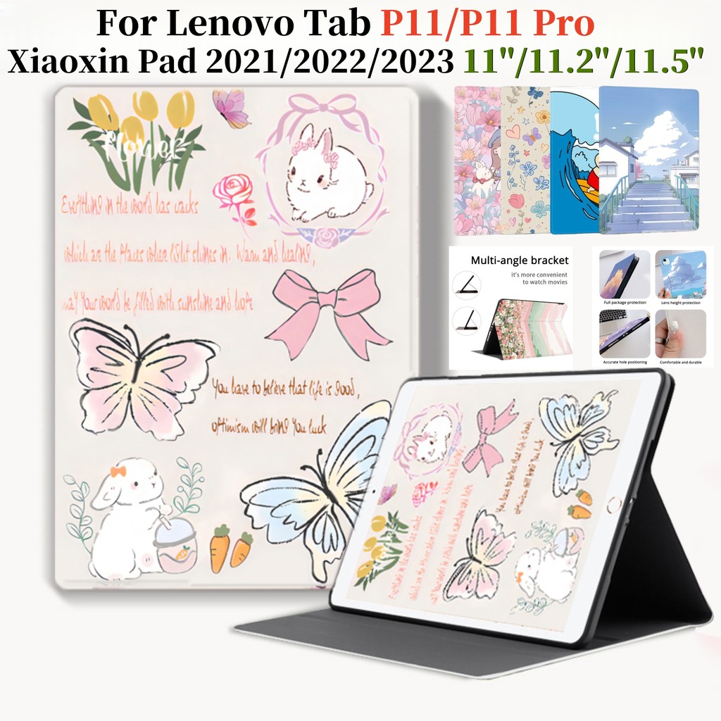 สําหรับLenovo Tab P11 Plus Pro 2nd Gen2 11.5 11.2 11 นิ้วXin Pad 2021 2022 2023 แฟชั่นการ์ตูนรูปแบบฝ