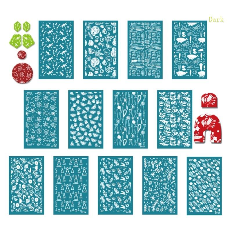 Dark Silkscreen Stencils เครื่องประดับทําเครื่องมือกาวผ้าไหมหน้าจอการพิมพ์ Stencils