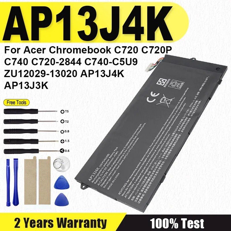 XDOU แบตเตอรี่แล็ปท็อปใหม่ AP13J3K AP13J4K สําหรับ Acer Chromebook C720 C720P 11 C740 11 C740-C3DY 1