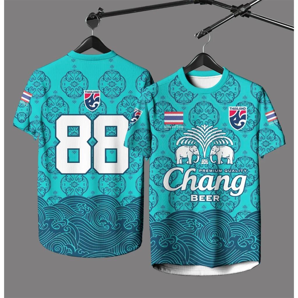 Summer New Thailand Chang Elephant 3D Printed Short-sleeved Summer Street Men's T-shirt High Quality