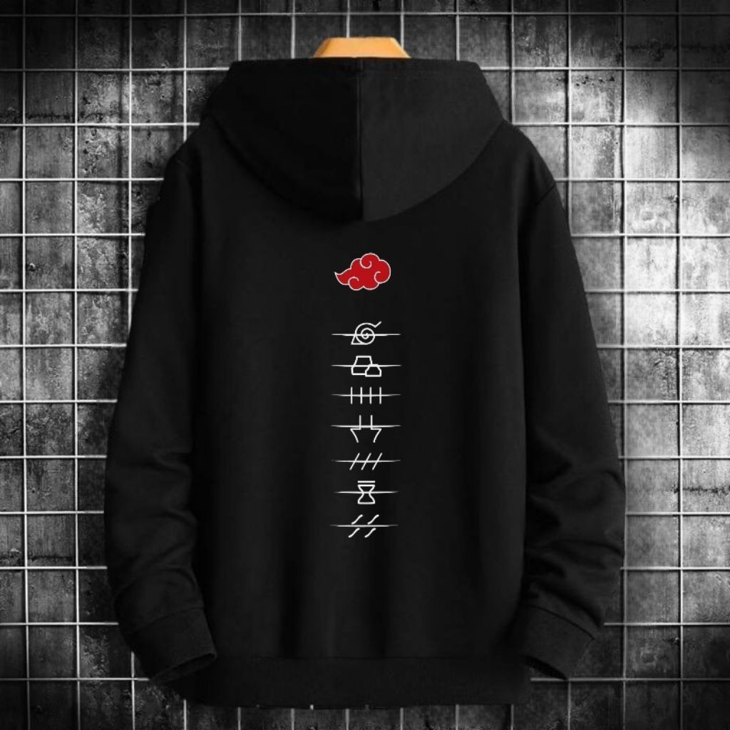 ใหม่ Aero Akatsuki Naruto Shippuden Hoodie Jacket สีดํา Cloud Organization Unisex