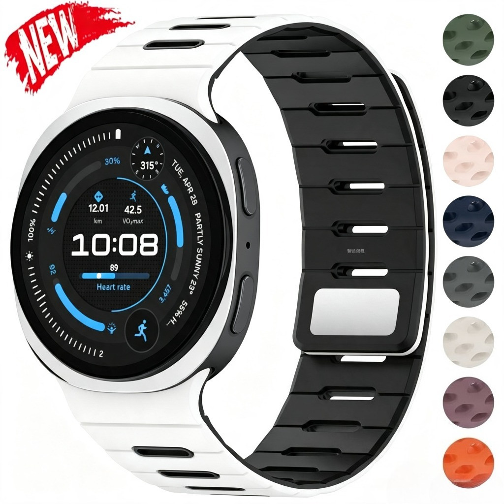 กีฬาซิลิโคนแม่เหล็กสําหรับ Samsung Galaxy Watch 9 8 40 มม.44 มม.Galaxy Watch8 คลาสสิก 46 มม.Galaxy Watch Ultra สร้อยข้อมือ