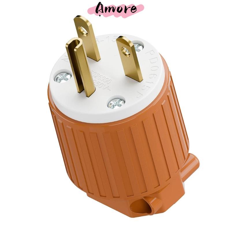 Amore NEMA 6 15P ปลั๊กไฟ 250V 15A ซ็อกเก็ตขั้วต่อเครื่องใช้ไฟฟ้าอุตสาหกรรมสําหรับงานหนัก