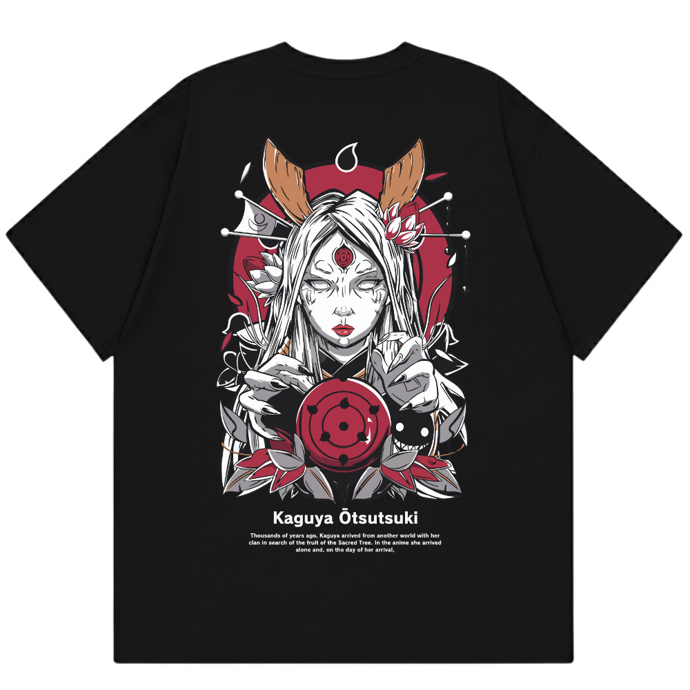 Kaguya Otsutsuki อะนิเมะเสื้อยืด = – Unisex ญี่ปุ่นมังงะผ้าฝ้ายพรีเมี่ยมหวี 24s เสื้อ