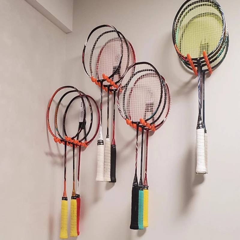 PUCOOL ติดผนัง Raet ผู้ถือเทนนิส Raet ผู้ถือแบดมินตัน Raet ผู้ถือ Wall Wave Hook Storage หลาย Ra TH