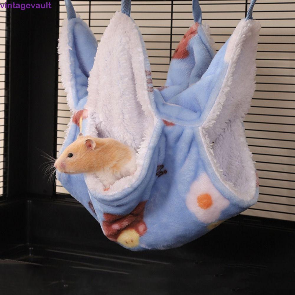 VINTAGEVAULT Hamster Double-layer Hammock,สบาย Catoon Pattern Winter Hamster Hammock, Squirrel Honey