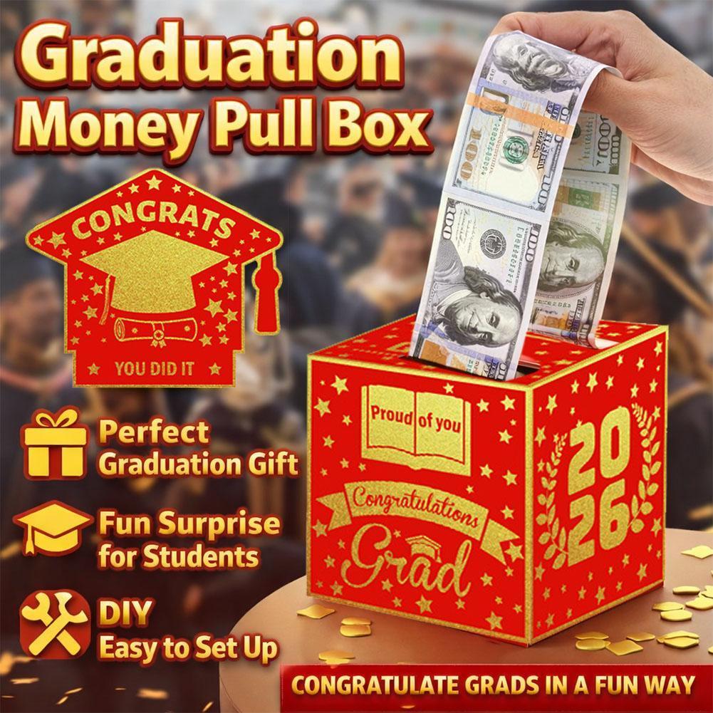 กล่องจ่ายเงินจบการศึกษา Fun Cash Pull Out สําหรับ Grad Party J8u7