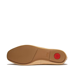 FITFLOP DELICATO BOW PATENT BALLET รองเท้าทรงบัลเล่ต์ผู้หญิง รุ่น A0K-923 สี CAPPUCCINO