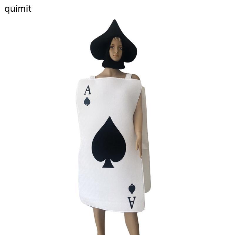 QUIM of Spades Costume Set with Spades Hat Dress Halloween Fancy-Dress