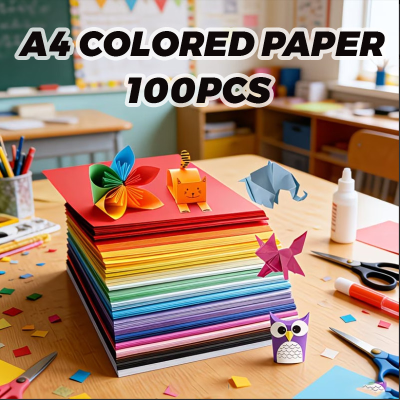 GeeToy 100/300/500 แผ่น กระดาษสี A4 10 สี DIY พับกระดาษวาดรูป งานศิลปะ อุปกรณ์โรงเรียน ของเล่นพับกระดาษเด็ก