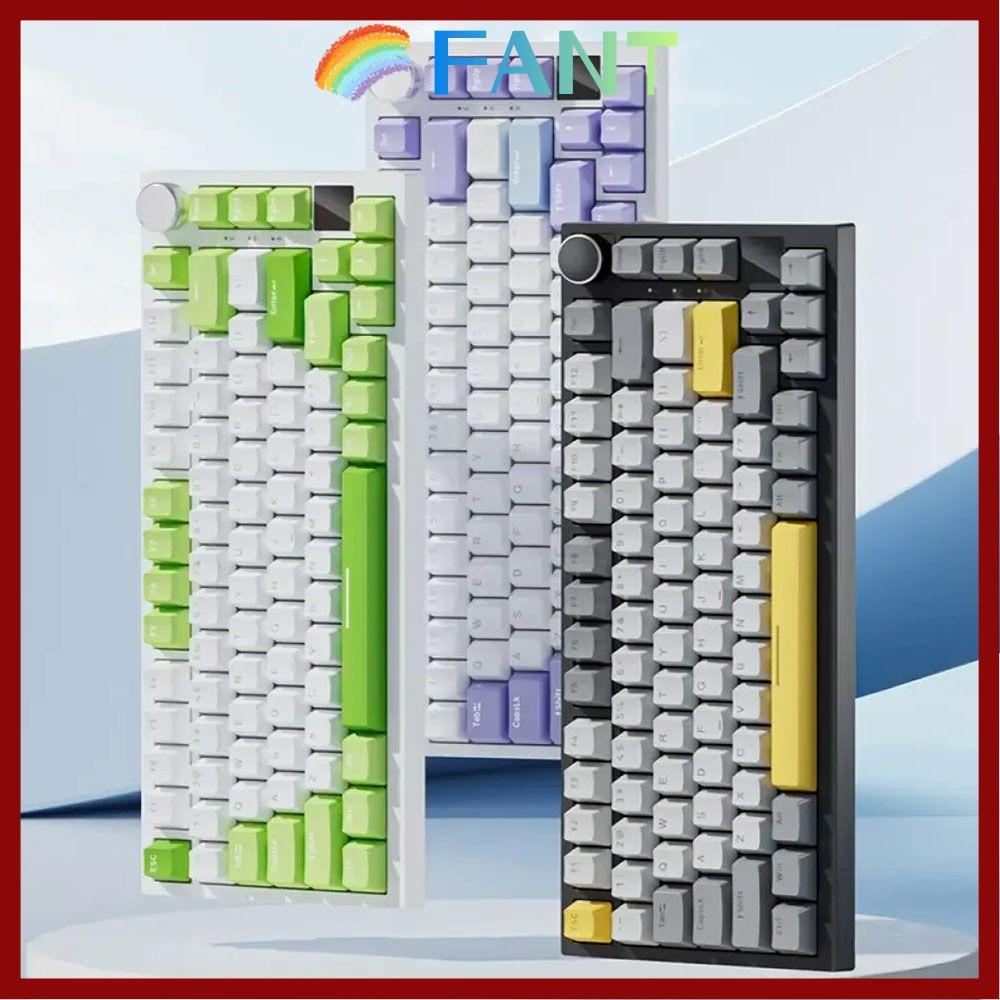 FANT Gaming Keyboard, Silent Backlit Mechanical Keyboard, AK820 82-Key With Knob Wired Keyboard Game