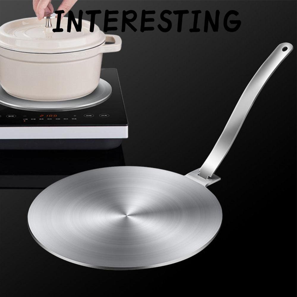 INTERESTING Induction Hob Converter Plate Diffuser, สแตนเลสเงินแผ่นนําความร้อน, ประสิทธิภาพการจัดเก็