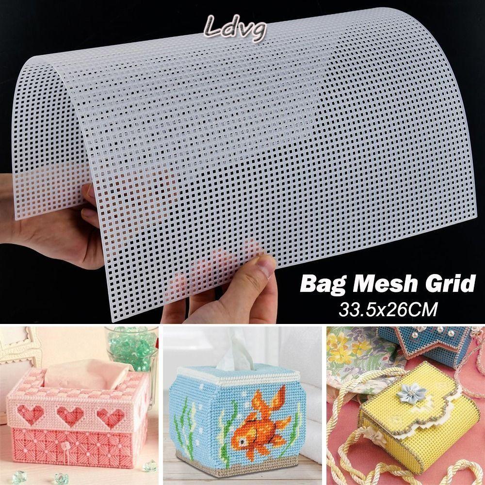 LDVG Bag Mesh Grid, Plastic White Black Mesh Canvas, Handbag Accessories 7CT 33.5x26CM Bag Rug Croch