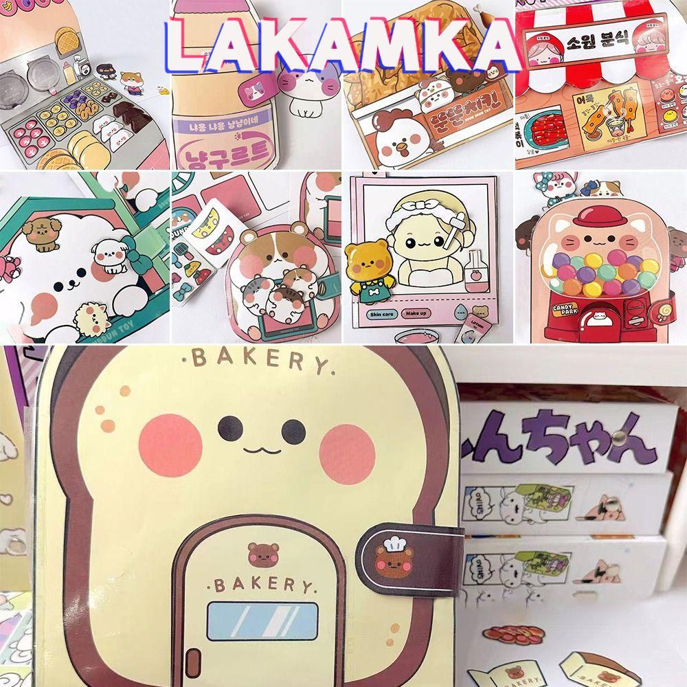 LAKAMKA Waffle Quiet Book, Bread Paper Cartoon Busy Book, Cute Fried Chicken Colourful Handmade Toy 