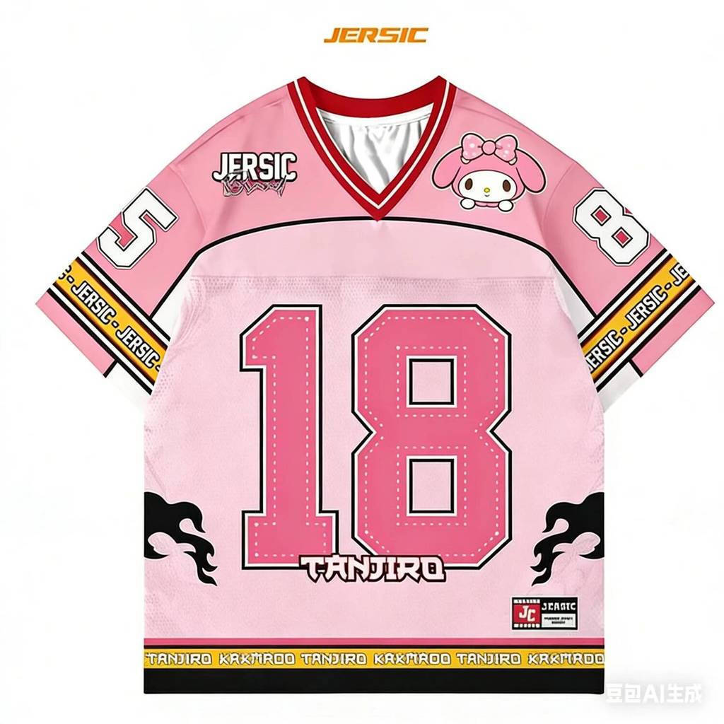 การปรับแต่งฟรี Harajuku Hello Kitty Football Training Jersey Special Edition 3D Print Quick Dry Brea