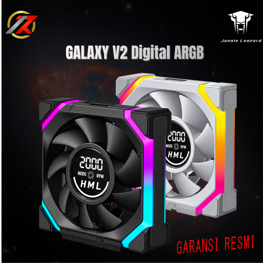 JUNGLE LEOPARD GALAXY V2 Digital ARGB 120mm PWM Block Fan Forward / Reverse Fan | เคสพัดลมดิจิตอล Ju