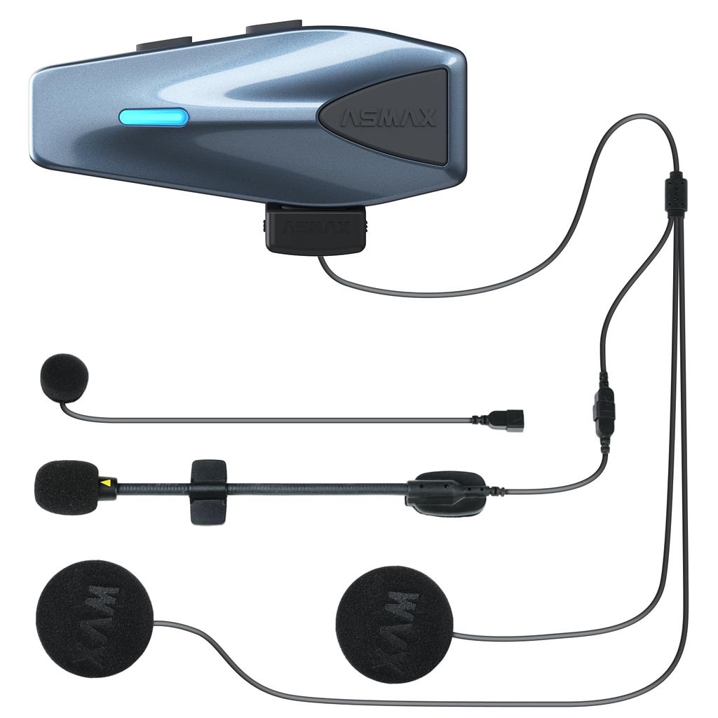 ชุดอินเตอร์คอมมอเตอร์ไซค์ ASMAX S1 คุยได้ 8 คน ระบบเมช 5G | ASMAX S1 Motorcycle Intercom, 8-Person M