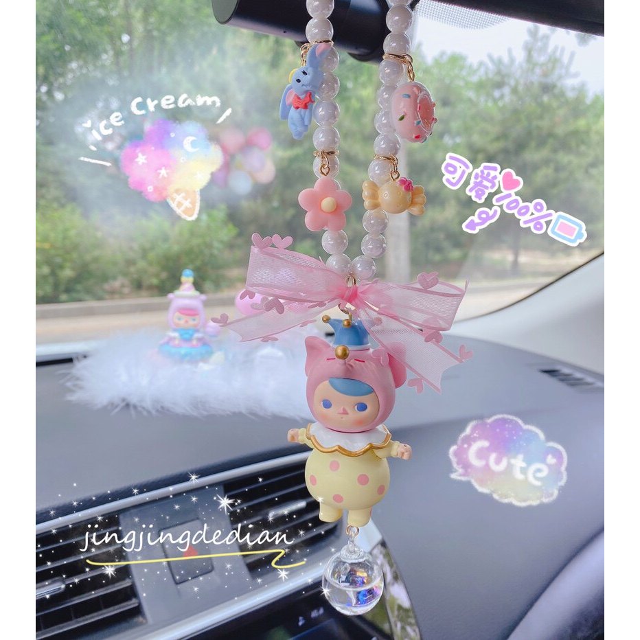 PUCKY ที่แขวนของในรถยนต์ PUCKY เครื่องประดับรถ Circus Bubble Ring Girl Heart ตกแต่ง