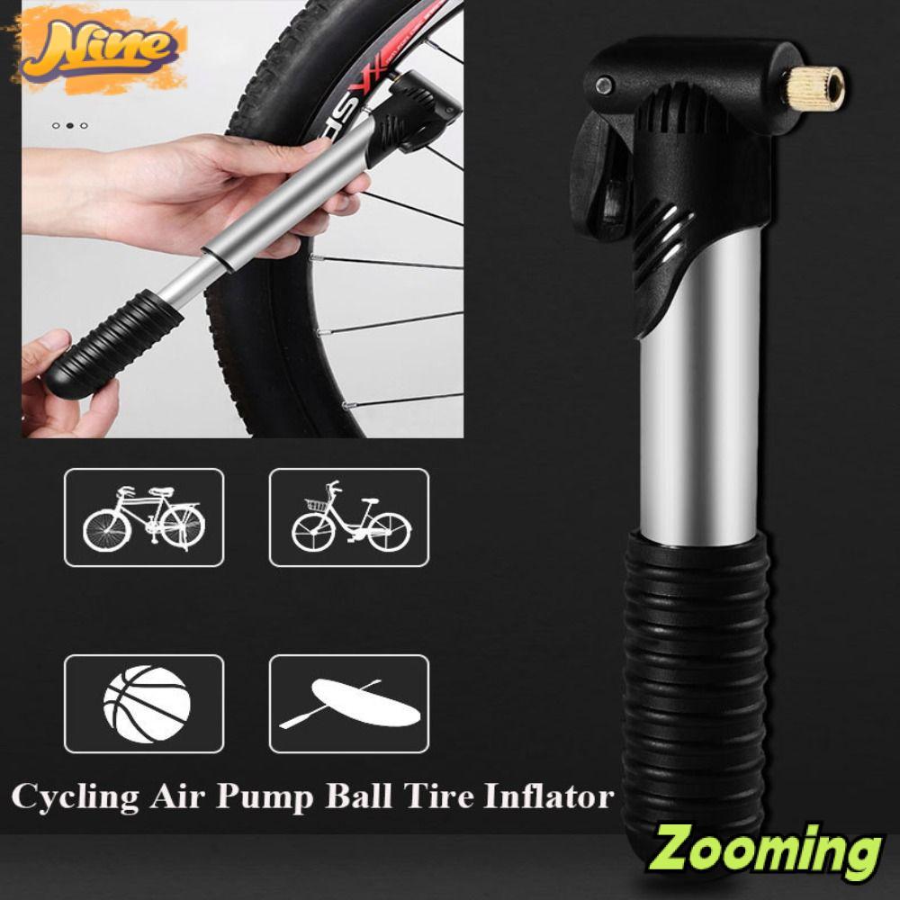 ZOOMING MTB Bike Pump Outdoor Black & Silver Mini Cycling Basketball Pump