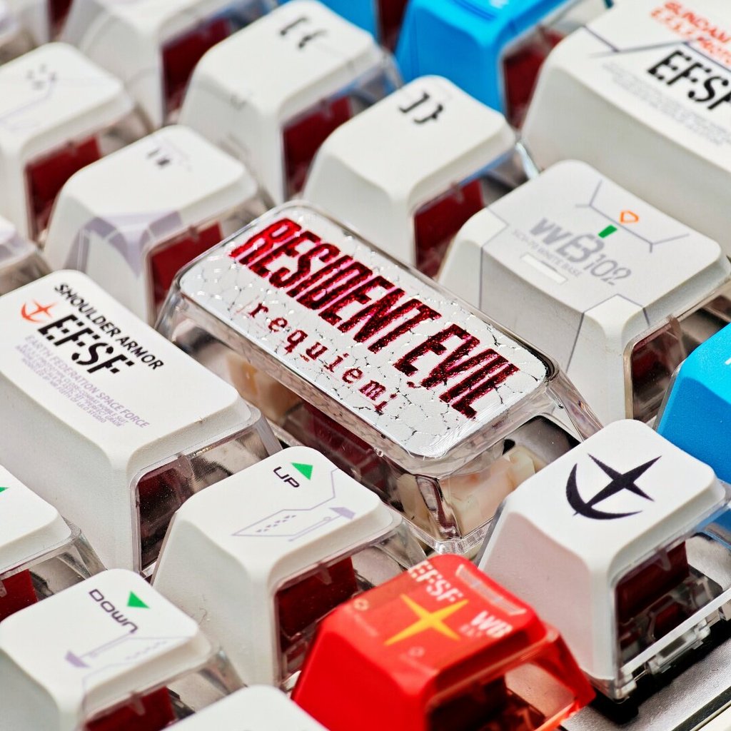 Epoxy 225U Gilt Back Keycap Single Resident Evil 9A Quhun Simple Text Game Mechanical Keyboard