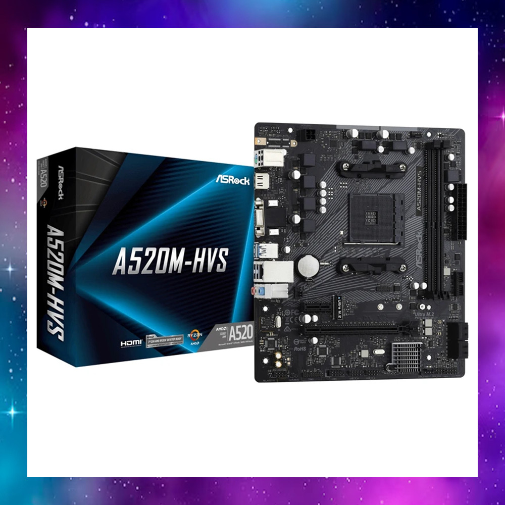 MAINBOARD (เมนบอร์ด) ASROCK A520M-HVS - AMD SOCKET AM4 DDR4 RYZEN ใช้งานปกติ